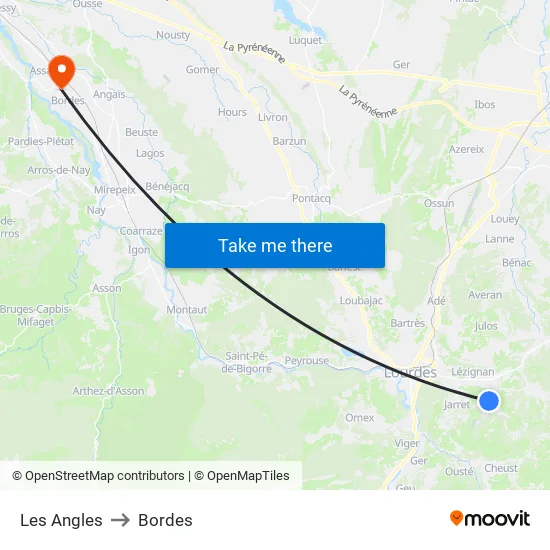 Les Angles to Bordes map