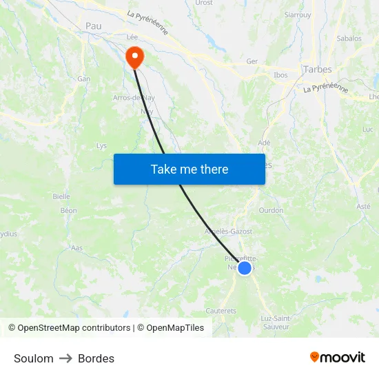 Soulom to Bordes map