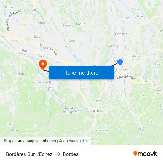 Bordères-Sur-L'Échez to Bordes map