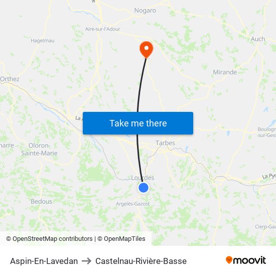 Aspin-En-Lavedan to Castelnau-Rivière-Basse map