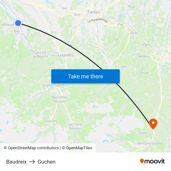Baudreix to Guchen map