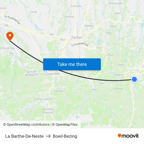 La Barthe-De-Neste to Boeil-Bezing map