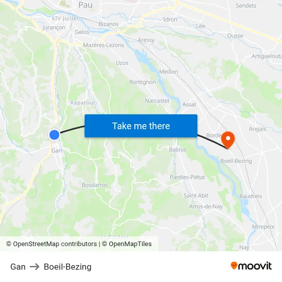 Gan to Boeil-Bezing map