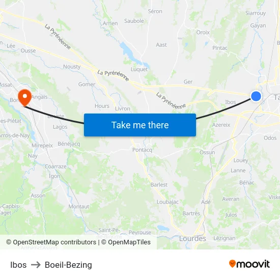 Ibos to Boeil-Bezing map