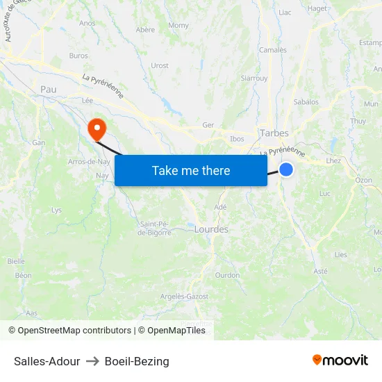 Salles-Adour to Boeil-Bezing map