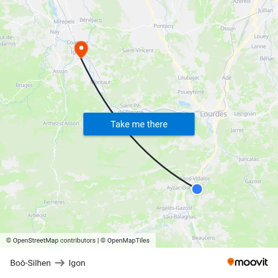 Boô-Silhen to Igon map