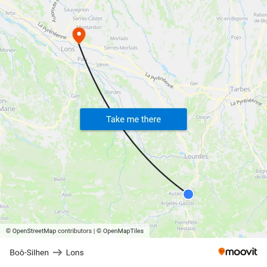 Boô-Silhen to Lons map