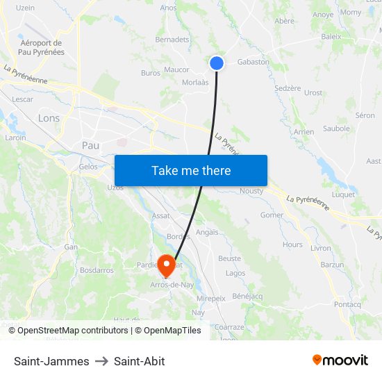 Saint-Jammes to Saint-Abit map