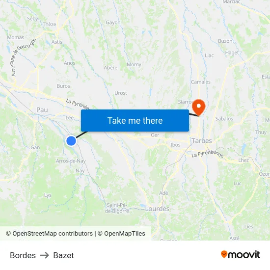 Bordes to Bazet map