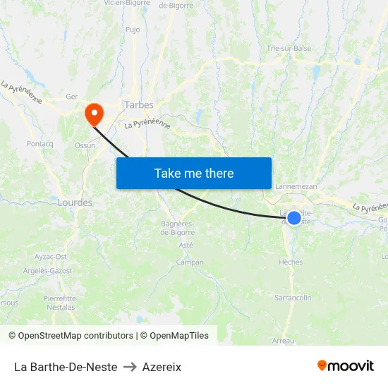 La Barthe-De-Neste to Azereix map