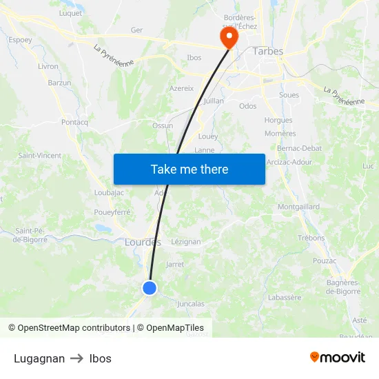 Lugagnan to Ibos map