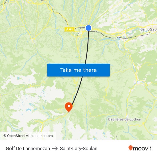 Golf De Lannemezan to Saint-Lary-Soulan map