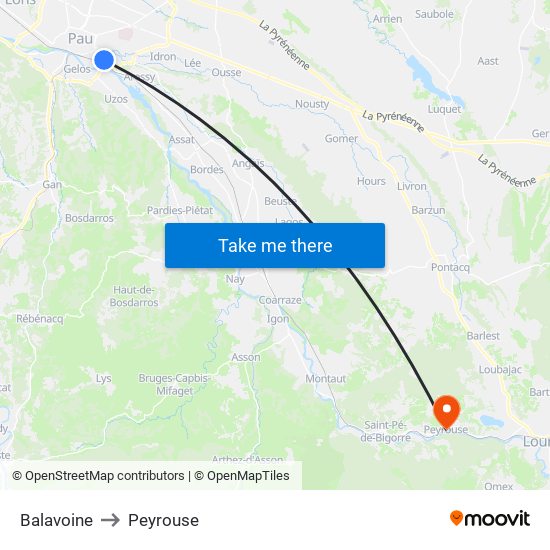 Balavoine to Peyrouse map
