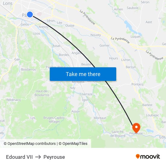 Edouard VII to Peyrouse map