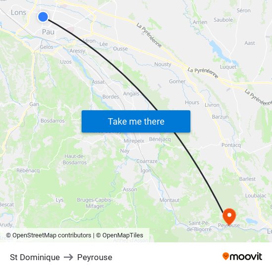 St Dominique to Peyrouse map