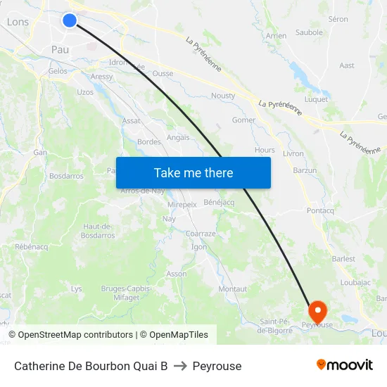 Catherine De Bourbon Quai B to Peyrouse map