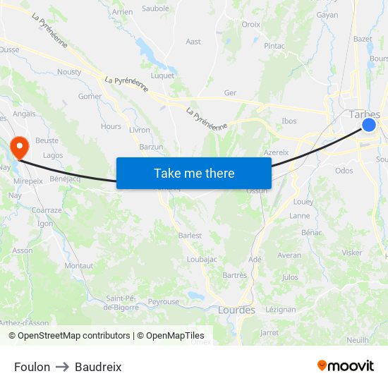 Foulon to Baudreix map