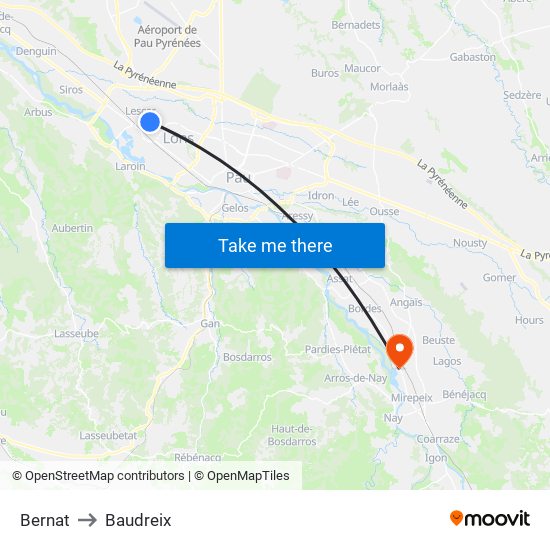 Bernat to Baudreix map