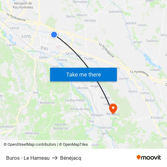 Buros - Le Hameau to Bénéjacq map