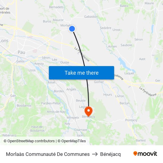 Morlaàs Communauté De Communes to Bénéjacq map