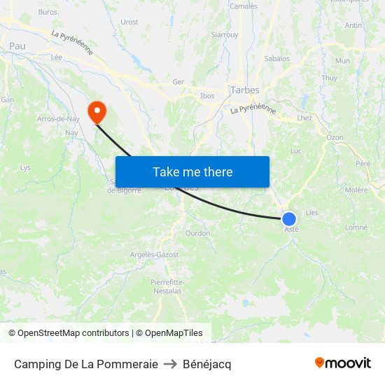 Camping De La Pommeraie to Bénéjacq map