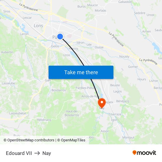 Edouard VII to Nay map