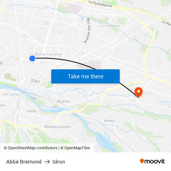 Abbé Brémond to Idron map