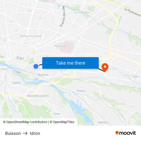 Buisson to Idron map