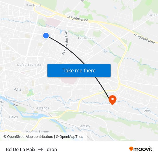Bd De La Paix to Idron map