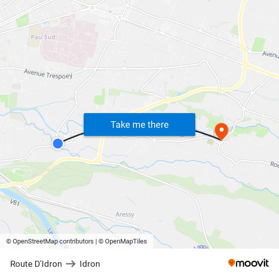 Route D'Idron to Idron map