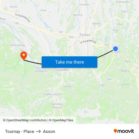 Tournay - Place to Asson map