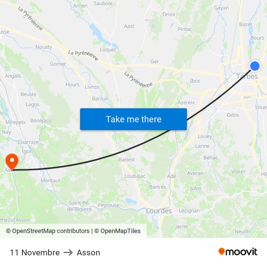 11 Novembre to Asson map