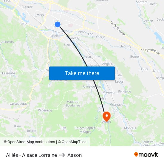 Alliés - Alsace Lorraine to Asson map