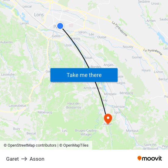 Garet to Asson map