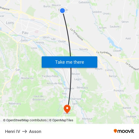 Henri IV to Asson map