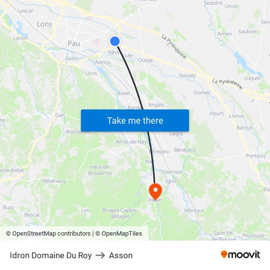 Idron Domaine Du Roy to Asson map