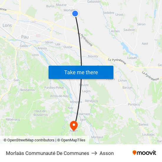 Morlaàs Communauté De Communes to Asson map
