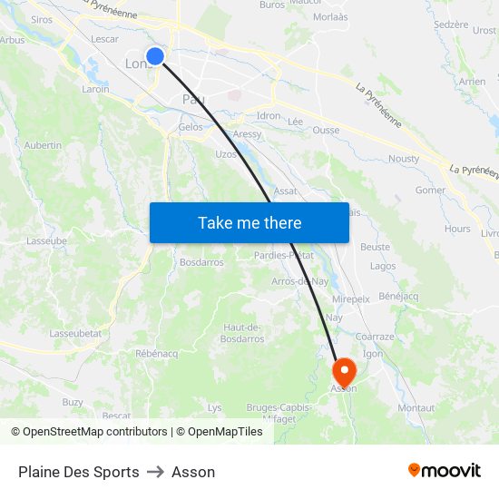 Plaine Des Sports to Asson map