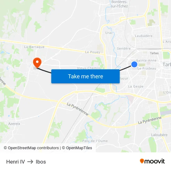 Henri IV to Ibos map