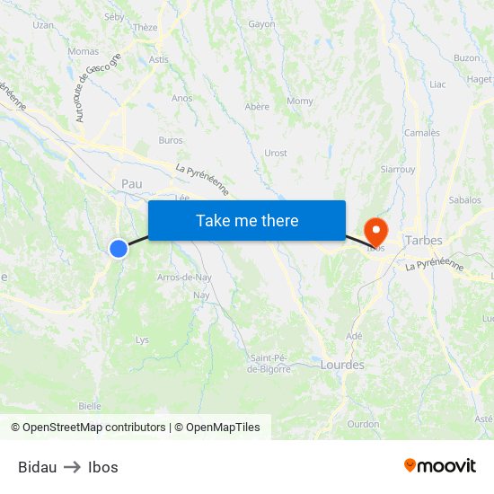 Bidau to Ibos map