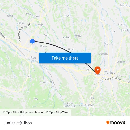 Larlas to Ibos map