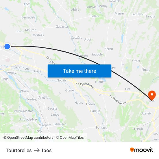 Tourterelles to Ibos map