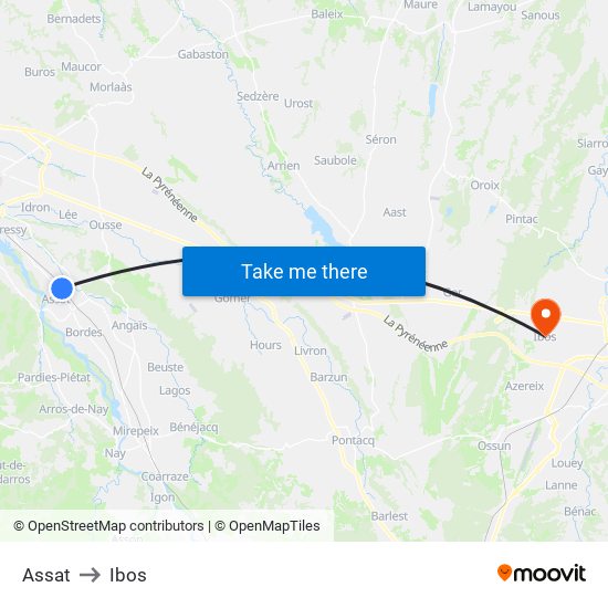 Assat to Ibos map