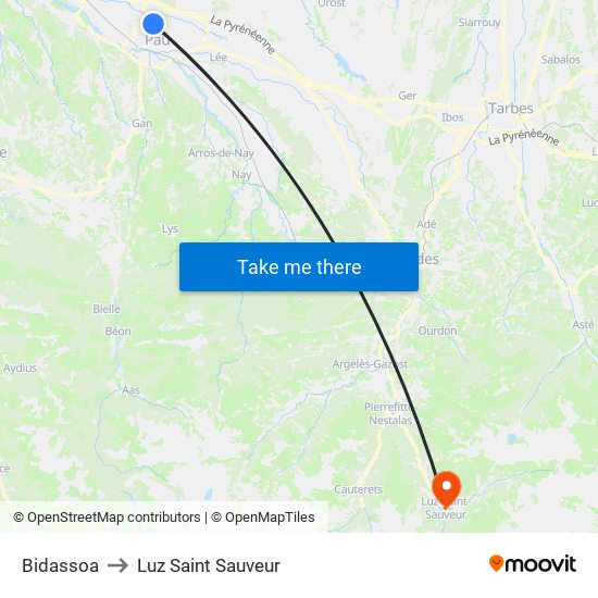 Bidassoa to Luz Saint Sauveur map