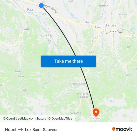 Nobel to Luz Saint Sauveur map