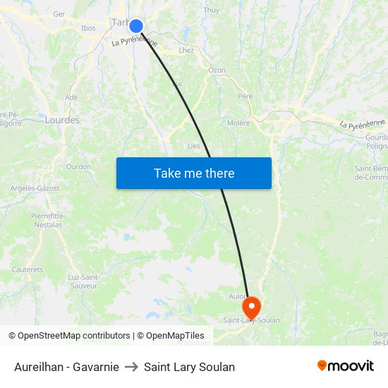 Aureilhan - Gavarnie to Saint Lary Soulan map