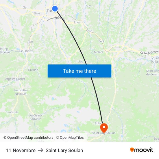 11 Novembre to Saint Lary Soulan map