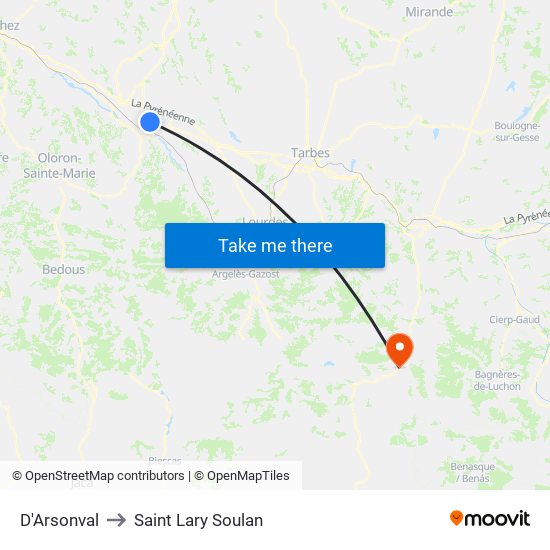 D'Arsonval to Saint Lary Soulan map