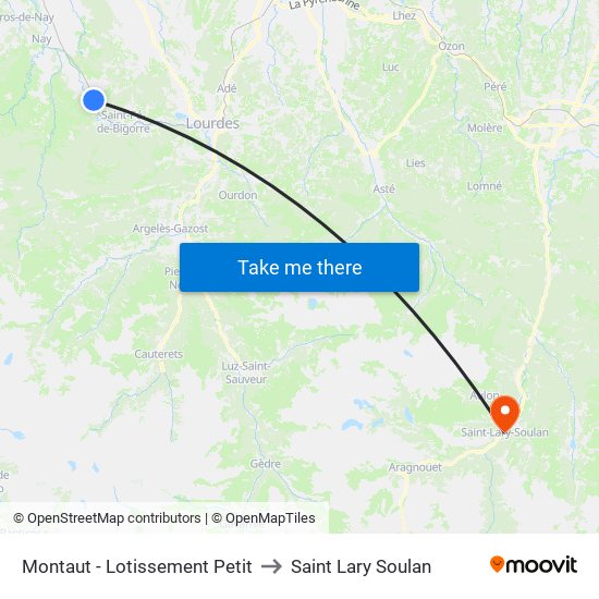 Montaut - Lotissement Petit to Saint Lary Soulan map