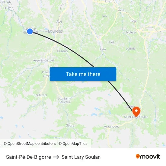 Saint-Pé-De-Bigorre to Saint Lary Soulan map